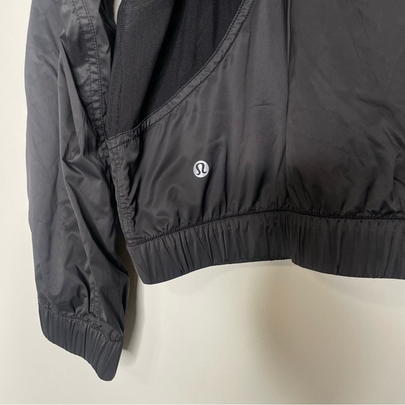 Lululemon Before Dawn Jacket Black Mesh Panels Lightweight Zip Hoodie Size 8 - Picture 8 of 11